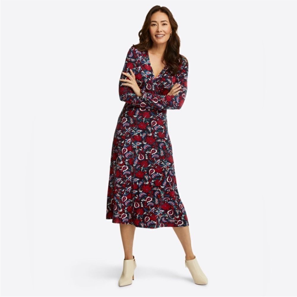 Draper James Faux Wrap Dress in Paisley 1X NWT